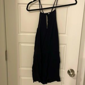Flowy black romper with pockets